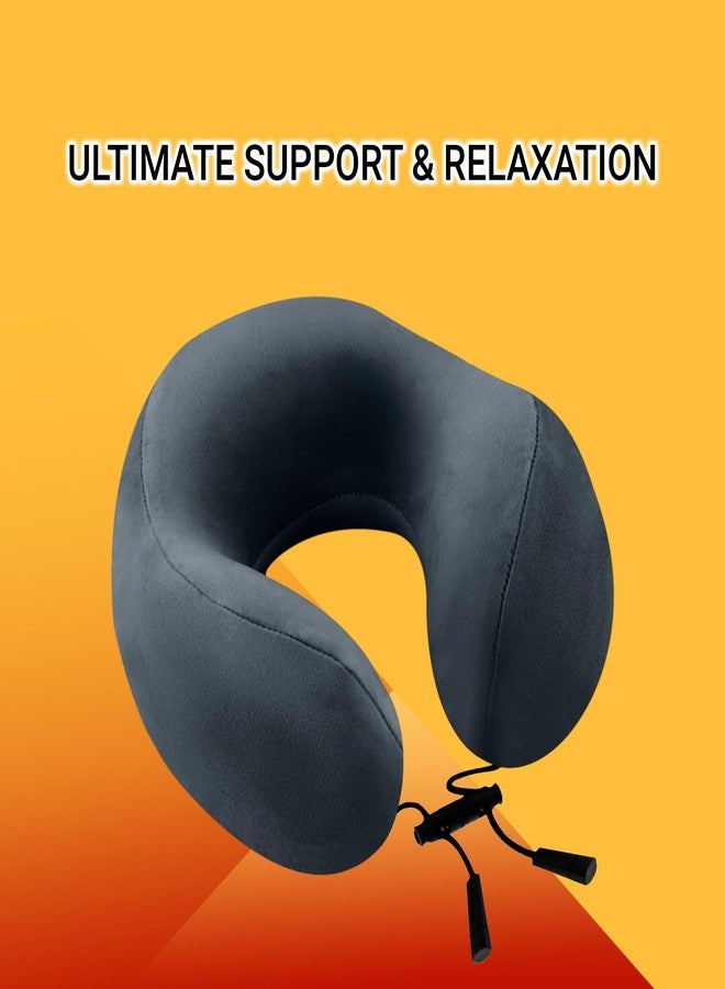 Billebon Super Soft Fiber Filled Neck Pillow for Travel Combo with Premium Eye Mask Neck Rest Pillow (Grey with Eye Mask) - Image 5